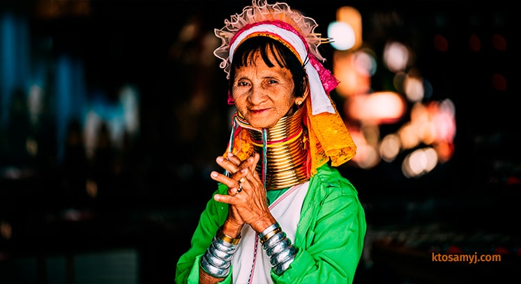 Фотография женщины из племени Падаунг